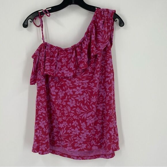 Old Navy Women’s Floral Pink One Shoulder Top size L - Picture 1 of 3